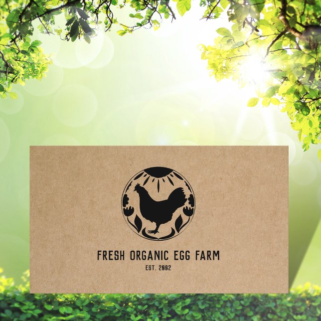 Organic Egg Farm Farmhouse Rustic Chicken Visitkort (Skapare uppladdad)