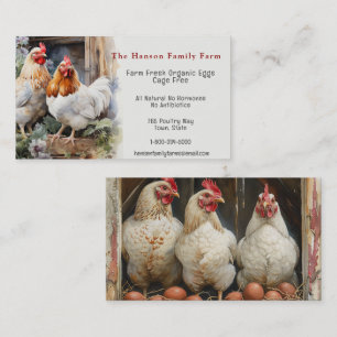 Organic Eggs Farm Chickens Visitkort