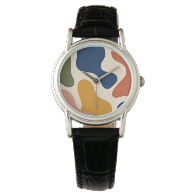 Organic Fluid Shapes Boho Multicolor Watch Armbandsur (Framsida)