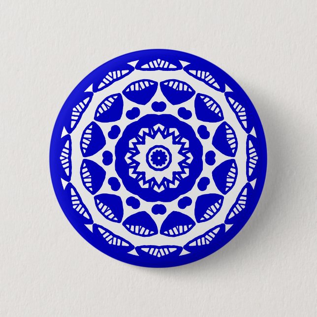 Organic Geometry 010 - Royal Blue on White Knapp (Framsida)