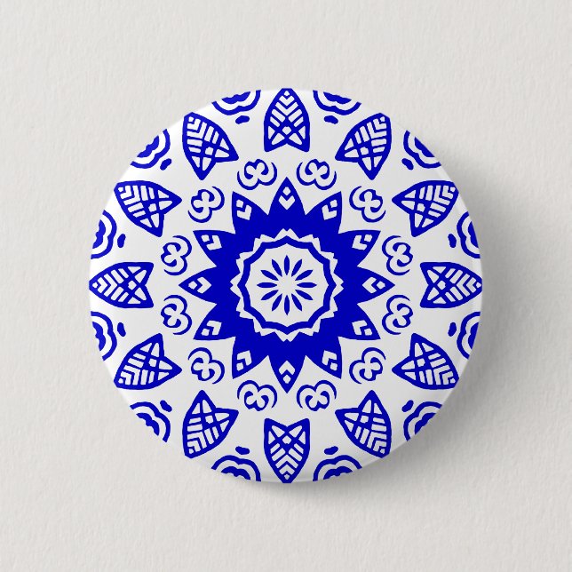 Organic Geometry 011 - Royal Blue on White Knapp (Framsida)