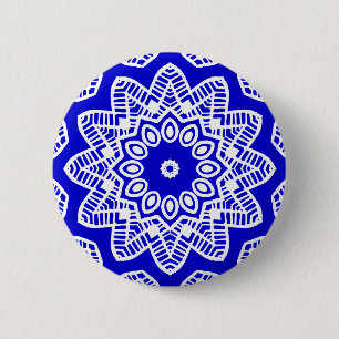 Organic Geometry 012 - Vit på Royal Blue Knapp