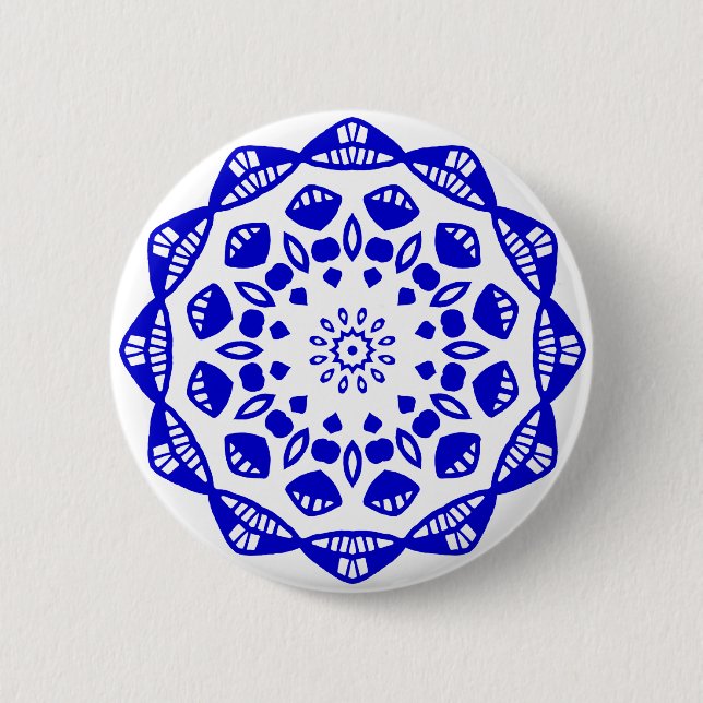 Organic Geometry 015 - Royal Blue on White Knapp (Framsida)