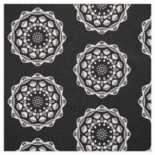 Organic Geometry 015 - Vit på svart Tyg