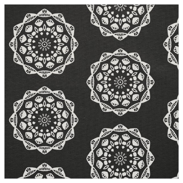 Organic Geometry 015 - Vit på svart Tyg (Prov)