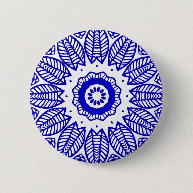 Organic Geometry 017 - Royal Blue on White Knapp (Framsida)