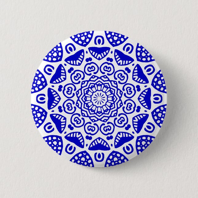 Organic Geometry 021 - Royal Blue on White Knapp (Framsida)