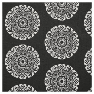 Organic Geometry 024 - Vit på svart Tyg