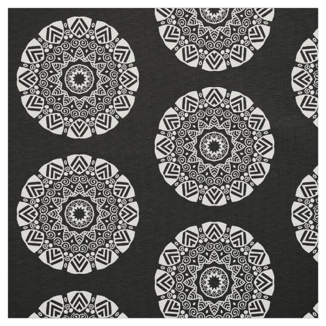 Organic Geometry 024 - Vit på svart Tyg (Prov)