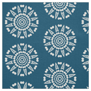 Organic Geometry 08 - White on Blue 00486b Tyg