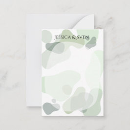 Organic Greenery Geometric Abstrakt Bröllop Anteckningskort