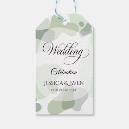 Organic Greenery Geometric Abstrakt Bröllop Presentetikett