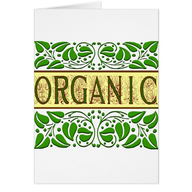 Organic Grönt Slogan Hälsningskort (Framsidan)