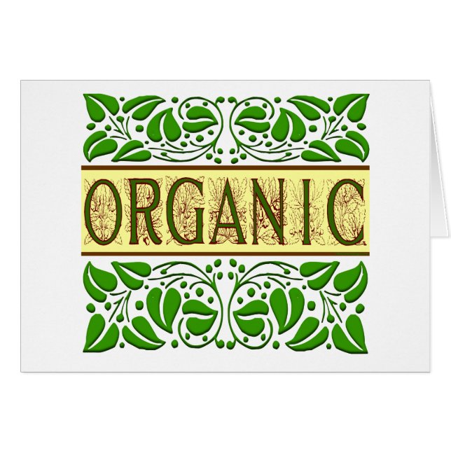 Organic Grönt Slogan Hälsningskort (Framsidan Horizontal)