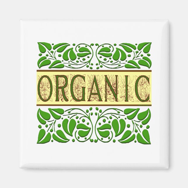 Organic Grönt Slogan Magnet (Framsidan)