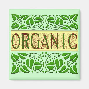 Organic Grönt Slogan Magnet