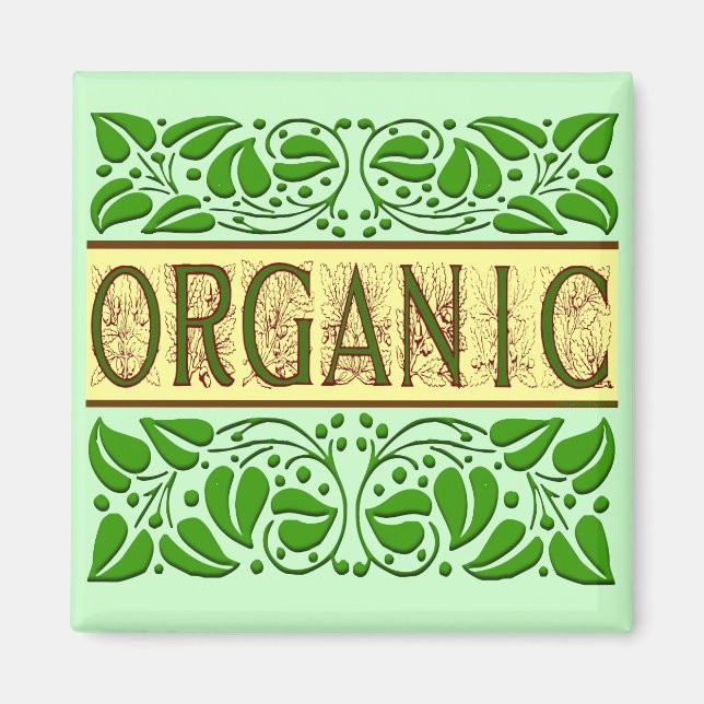 Organic Grönt Slogan Magnet (Framsidan)