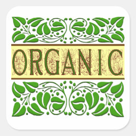 Organic Grönt Slogan Sticker Fyrkantigt Klistermärke