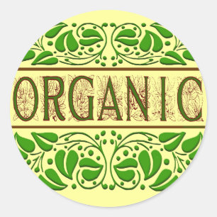 Organic Grönt Slogan Sticker Runt Klistermärke
