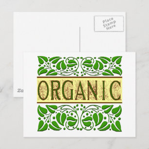 Organic Grönt Slogan Vykort
