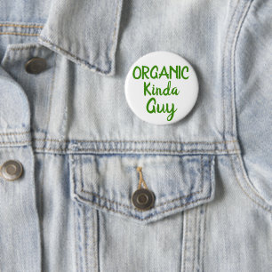 Organic Kinda Guy Grönt White Round Button Stift Knapp