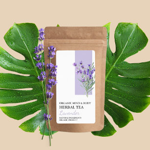 Organic Lavender Herbal Tea Business Label Fraktsedel