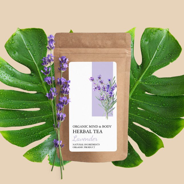 Organic Lavender Herbal Tea Business Label Fraktsedel (Skapare uppladdad)