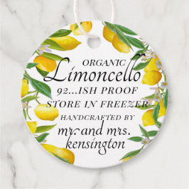 Organic Limoncello Bröllop Guest Flaska Gåvor Etiketter