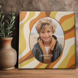 Organic Line Abstrakt Art. 1 Foto - Honung Färg Kakelplatta