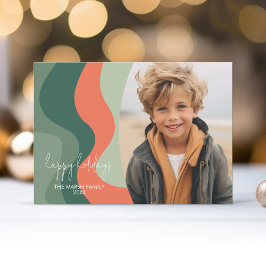 Organic Line Abstrakt Art - 1 Photo Jade Tangerine Julkort