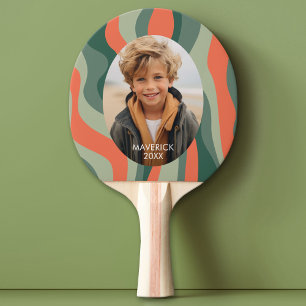 Organic Line Abstrakt Art - 1 Photo Jade Tangerine Pingisracket