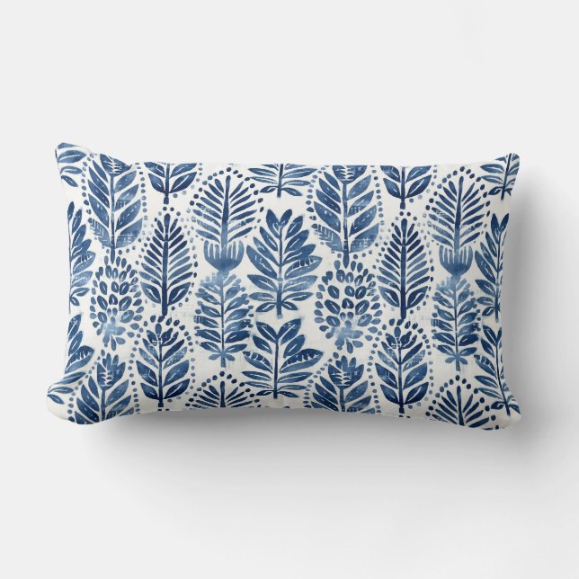Organic Lövs Blue White Dekorativ kudde (Framsida)