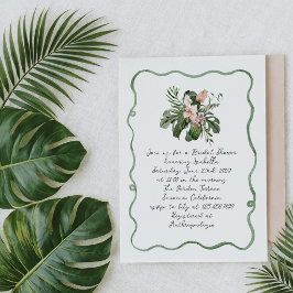 Organic Modern Tropical Bridal Shower Invitation Inbjudningar