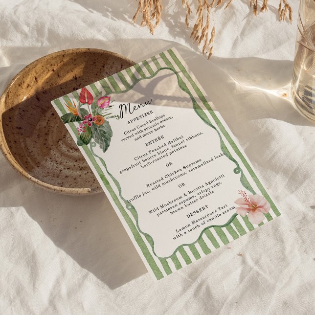 Organic Modern Tropical Menu Card Inbjudningar (Skapare uppladdad)