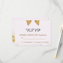 Organic Modern Wedding RSVP Card  OSA Kort