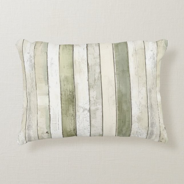 Organic Olive Ivory Faux Wood Rand jul Prydnadskudde (Framsidan)