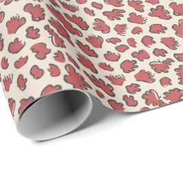 Organic Petal Terrazzo | Modern Faded Rust Red Presentpapper