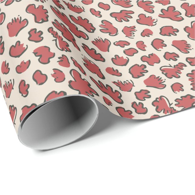 Organic Petal Terrazzo | Modern Faded Rust Red Presentpapper (Rullad Hörn)