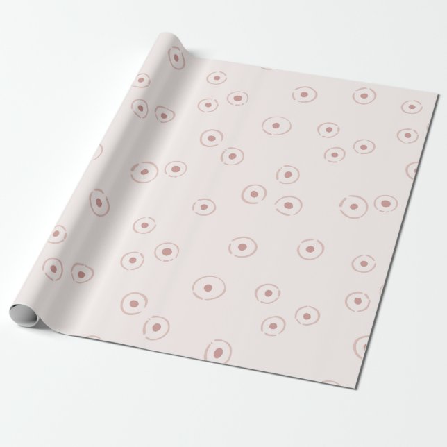 Organic Polka Dot Abstract Pale Blush Pink Presentpapper (Utrullad)