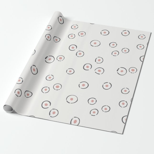 Organic Polka Dot Abstract Pale Dusty Rose Presentpapper (Utrullad)