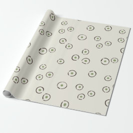 Organic Polka Dot Abstract Pale Olive Green Presentpapper