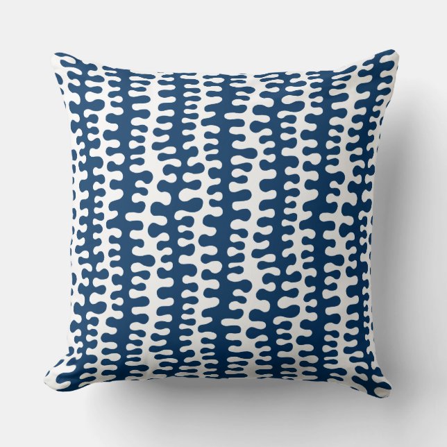 Organic Rand - Indigo Stil Kudde (Framsida)