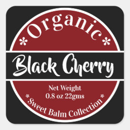 Organic Red White Black Cherry Beauty Fyrkantigt Klistermärke