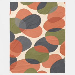 Organic Shape, Warm Minimal Abstract Pattern  Fleecefilt