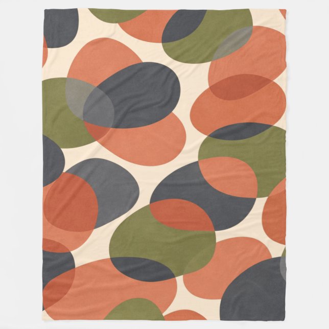 Organic Shape, Warm Minimal Abstract Pattern  Fleecefilt (Framsidan)