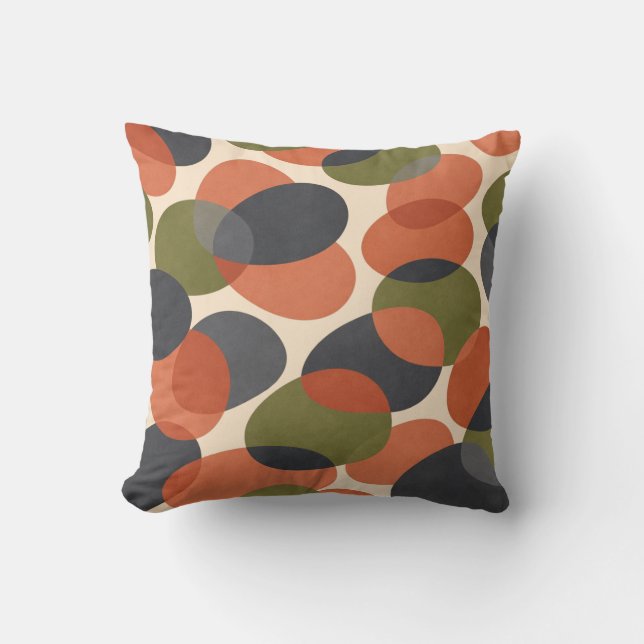 Organic Shape, Warm Minimal Abstract Pattern  Kudde (Framsida)