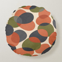 Organic Shape, Warm Minimal Abstract Pattern  Rund Kudde