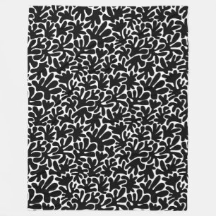 Organic Shapes Abstrakt 240822 - svart Fleecefilt