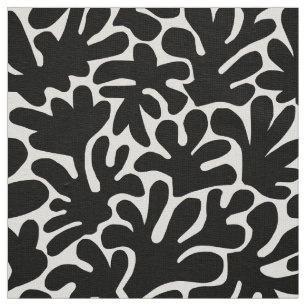 Organic Shapes Abstrakt 240822 - svart Tyg