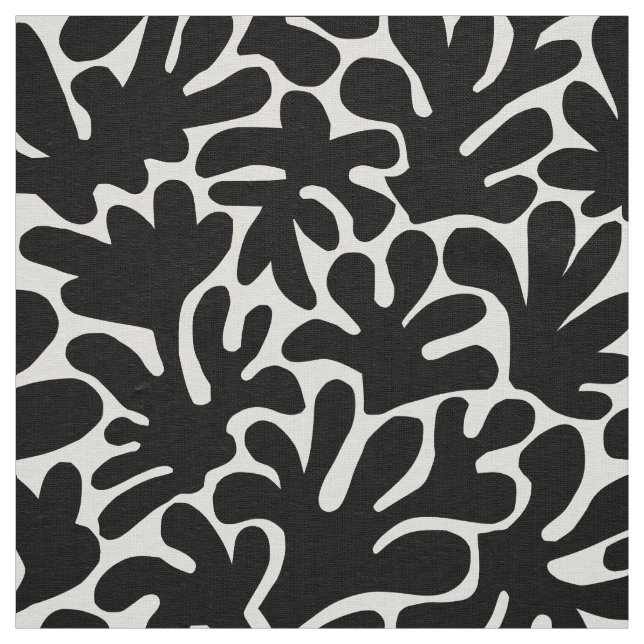 Organic Shapes Abstrakt 240822 - svart Tyg (Prov)